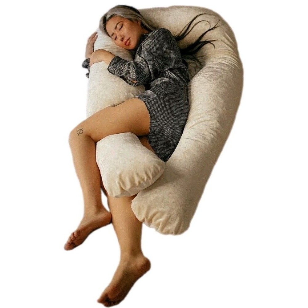 360° Pregnancy Pillow Organic Bamboo Cotton Body Pillow Luxury U-Shaped
